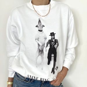 COPY - Anine Bing x TO DAVID BOWIE Ramona Sweatshirt in White